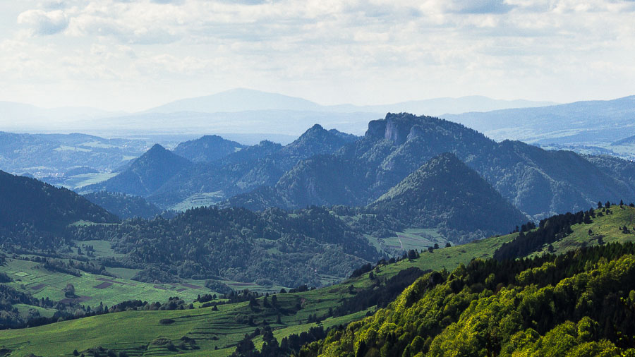 Widok z Wysokiej na Trzy Korony i Pieniny Właściwe