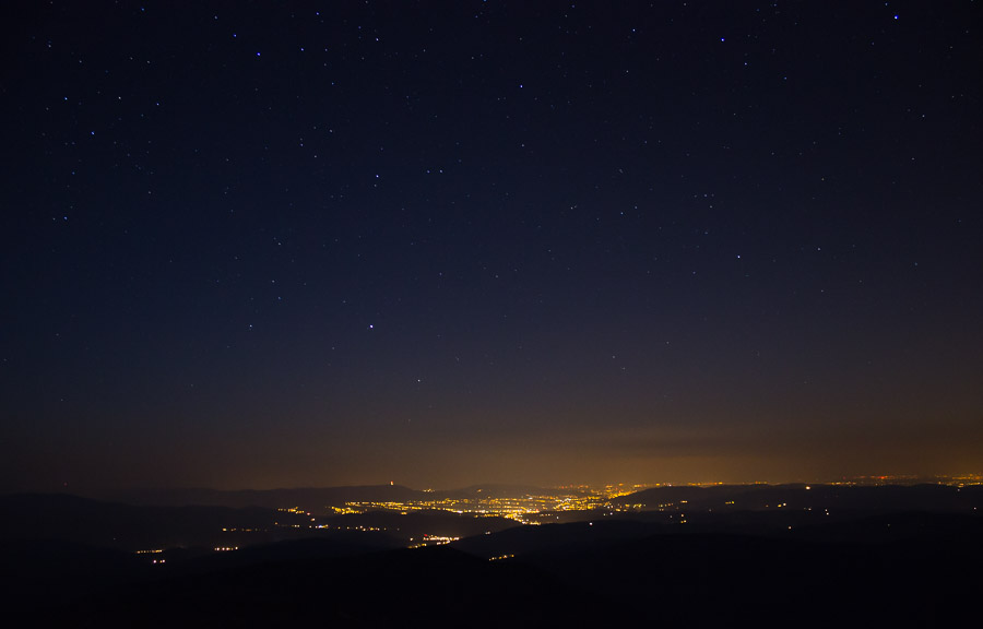 Żywiec i okolice nocą